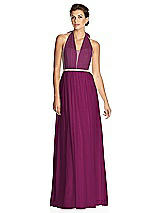 Alt View 1 Thumbnail - Merlot & Metallic Gold After Six Bridesmaid Dress 6749