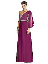 Alt View 2 Thumbnail - Merlot & Metallic Gold After Six Bridesmaid Dress 6749