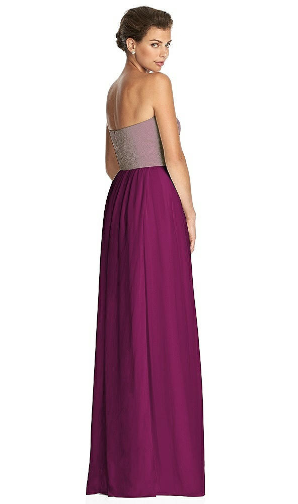 Back View - Merlot & Metallic Gold After Six Bridesmaid Dress 6749