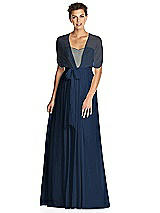 Alt View 3 Thumbnail - Midnight Navy & Metallic Gold After Six Bridesmaid Dress 6749