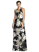 Front View Thumbnail - Noir Garden & Metallic Gold After Six Bridesmaid Dress 6749