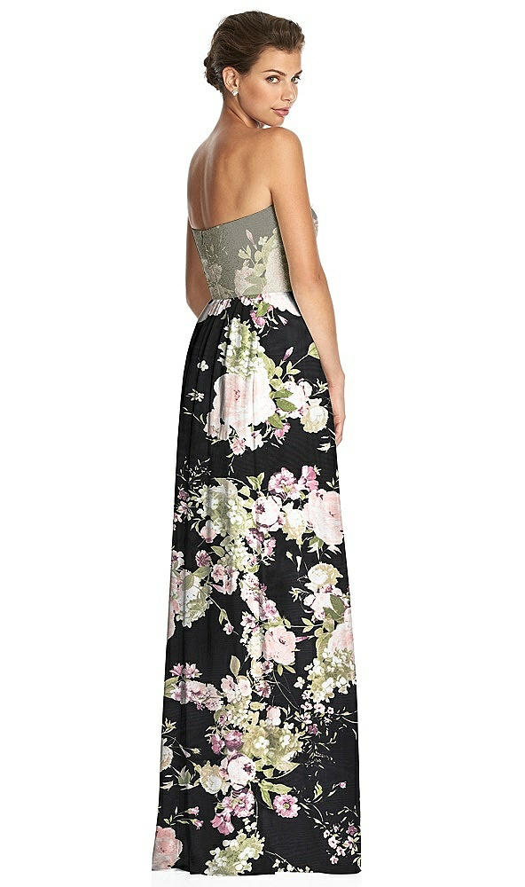 Back View - Noir Garden & Metallic Gold After Six Bridesmaid Dress 6749