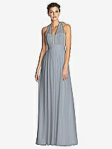 Front View Thumbnail - Platinum & Metallic Gold After Six Bridesmaid Dress 6749