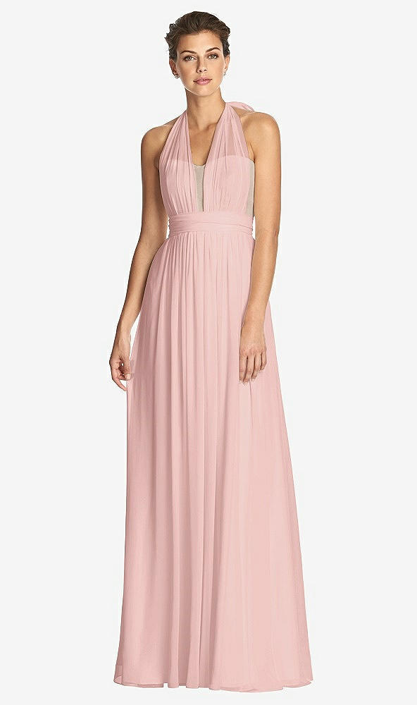 Front View - Rose - PANTONE Rose Quartz & Metallic Gold After Six Bridesmaid Dress 6749