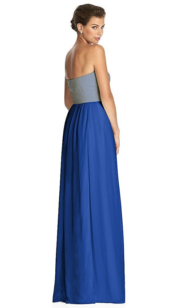 Back View - Sapphire & Metallic Gold After Six Bridesmaid Dress 6749