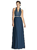 Alt View 1 Thumbnail - Sofia Blue & Metallic Gold After Six Bridesmaid Dress 6749