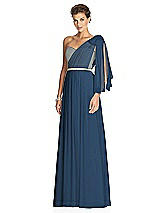 Alt View 2 Thumbnail - Sofia Blue & Metallic Gold After Six Bridesmaid Dress 6749