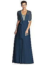 Alt View 3 Thumbnail - Sofia Blue & Metallic Gold After Six Bridesmaid Dress 6749