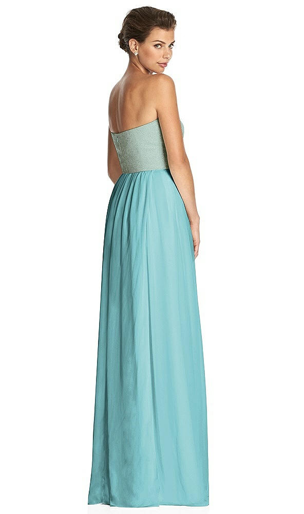 Back View - Spa & Metallic Gold After Six Bridesmaid Dress 6749