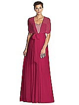 Alt View 3 Thumbnail - Valentine & Metallic Gold After Six Bridesmaid Dress 6749