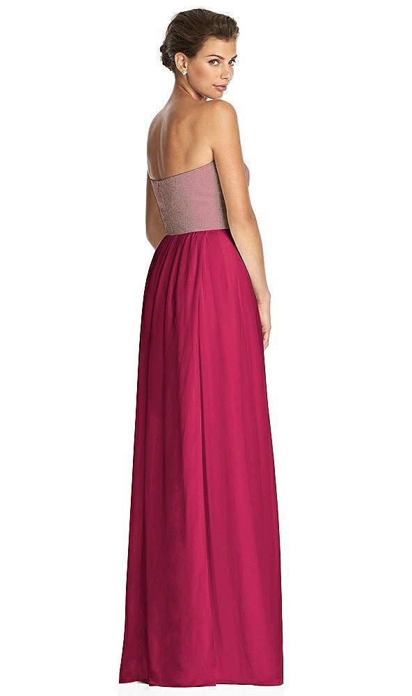 Back View - Valentine & Metallic Gold After Six Bridesmaid Dress 6749