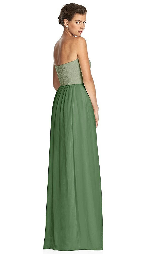 Back View - Vineyard Green & Metallic Gold After Six Bridesmaid Dress 6749