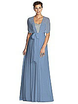 Alt View 3 Thumbnail - Windsor Blue & Metallic Gold After Six Bridesmaid Dress 6749