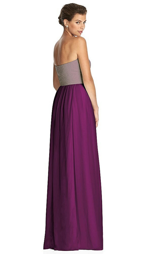 Back View - Wild Berry & Metallic Gold After Six Bridesmaid Dress 6749