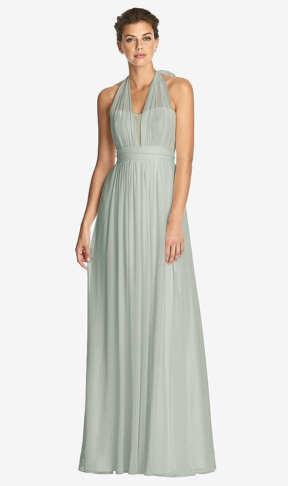 Front View - Willow Green & Metallic Gold After Six Bridesmaid Dress 6749