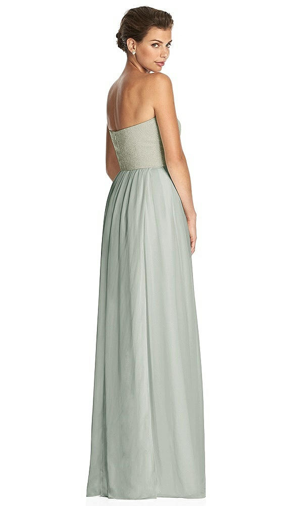 Back View - Willow Green & Metallic Gold After Six Bridesmaid Dress 6749