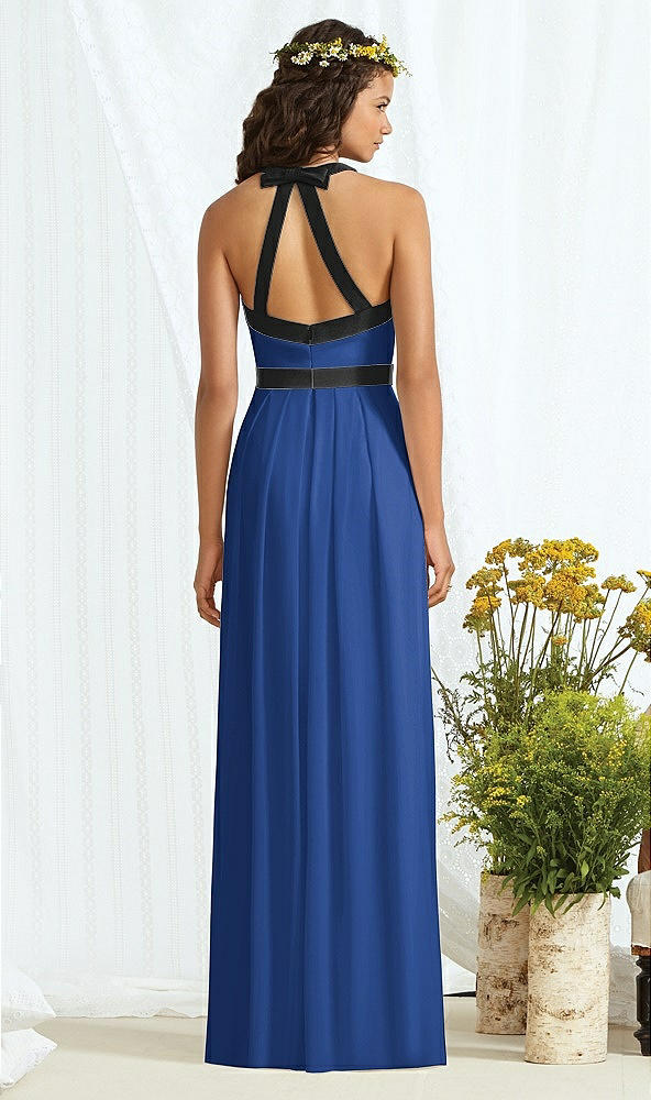 Back View - Classic Blue & Black Social Bridesmaids Style 8163