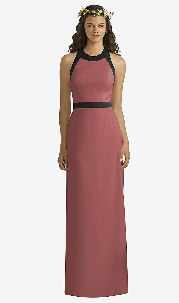 Front View - English Rose & Black Social Bridesmaids Style 8163