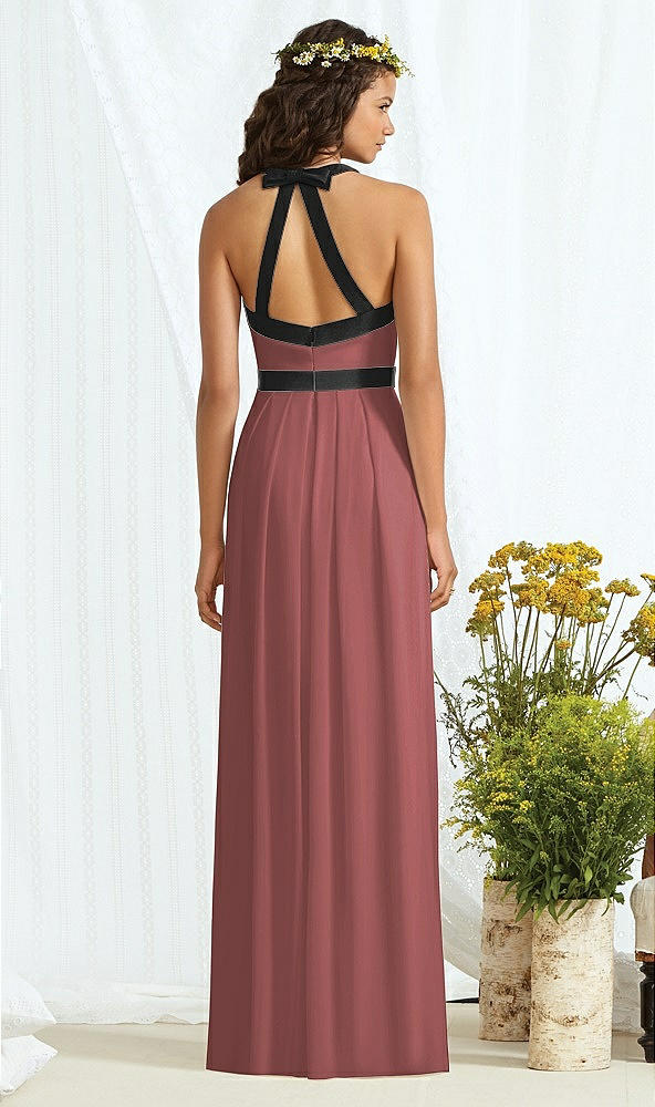 Back View - English Rose & Black Social Bridesmaids Style 8163