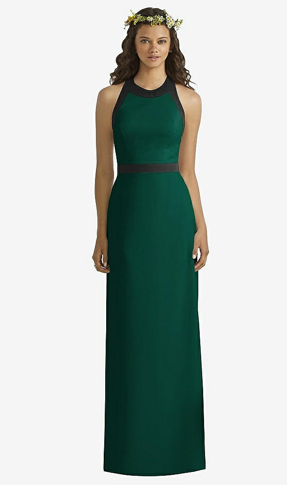 Front View - Hunter Green & Black Social Bridesmaids Style 8163