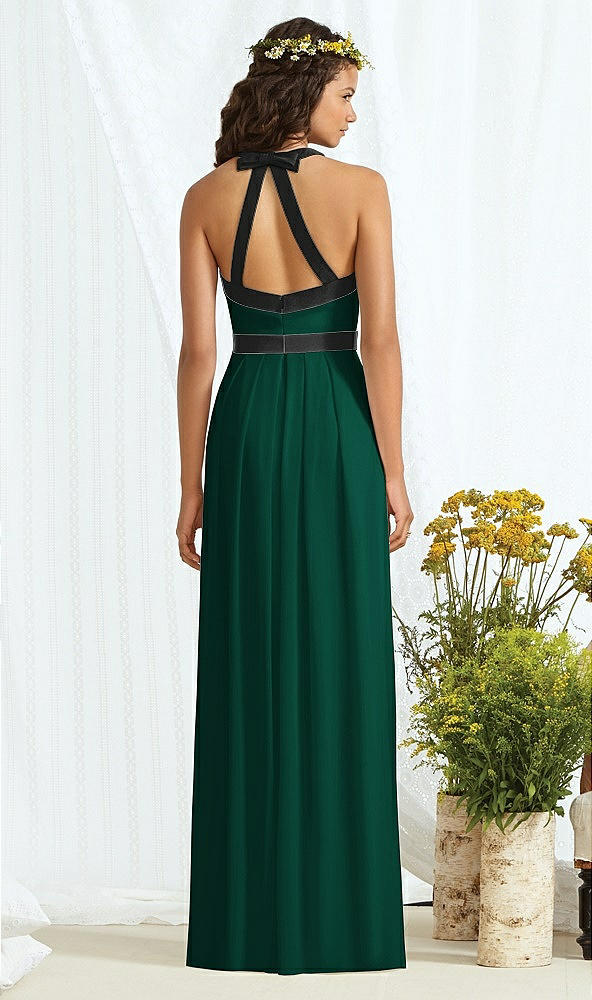 Back View - Hunter Green & Black Social Bridesmaids Style 8163