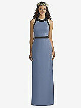 Front View Thumbnail - Larkspur Blue & Black Social Bridesmaids Style 8163