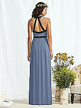 Rear View Thumbnail - Larkspur Blue & Black Social Bridesmaids Style 8163