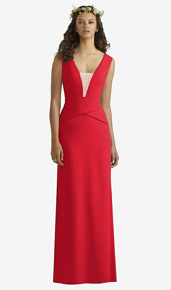 Front View - Parisian Red & Cameo Social Bridesmaids Style 8166