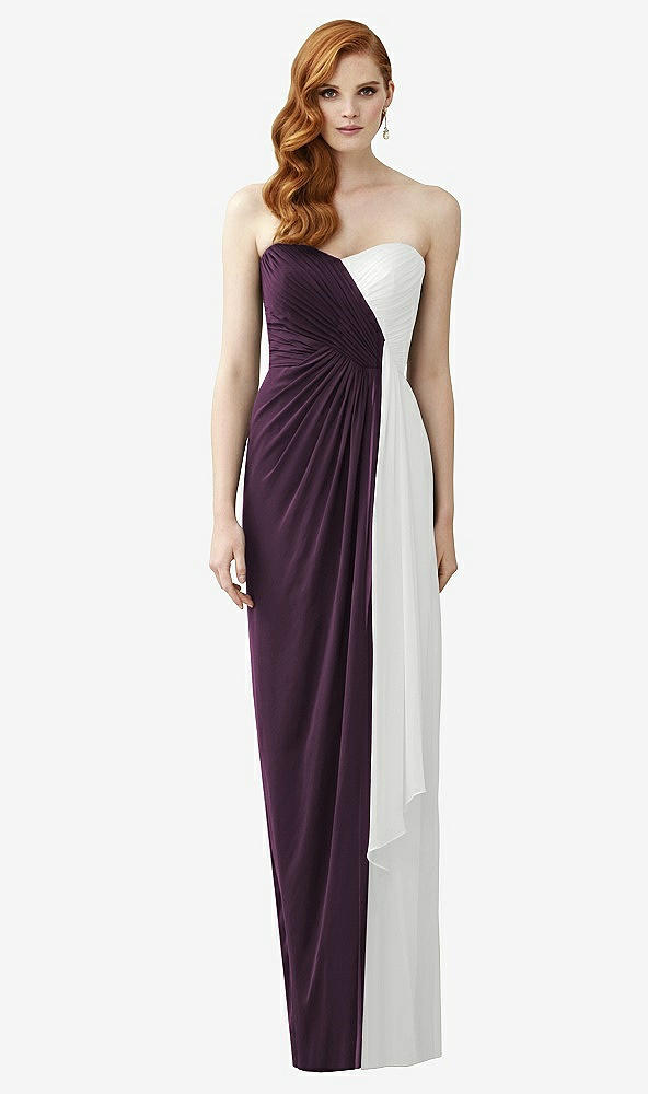 Front View - Aubergine & White Dessy Collection Style 2956