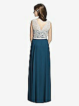 Rear View Thumbnail - Atlantic Blue & Oyster Dessy Collection Junior Bridesmaid JR532