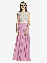 Front View Thumbnail - Powder Pink & Oyster Dessy Collection Junior Bridesmaid JR532