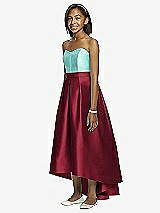 Front View Thumbnail - Burgundy & Coastal Dessy Collection Junior Bridesmaid JR533