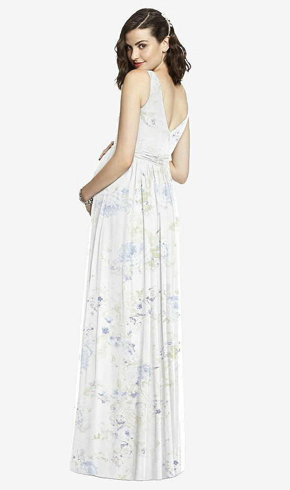 Back View - Bleu Garden Sleeveless Notch Maternity Dress