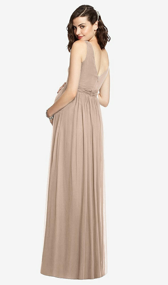 Back View - Topaz Sleeveless Notch Maternity Dress