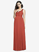 Front View Thumbnail - Amber Sunset Sleeveless Notch Maternity Dress