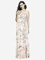 Front View Thumbnail - Blush Garden Sleeveless Notch Maternity Dress