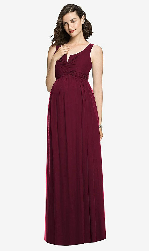 Front View - Cabernet Sleeveless Notch Maternity Dress