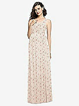 Front View Thumbnail - Coquette Floral Print Sleeveless Notch Maternity Dress