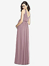 Rear View Thumbnail - Dusty Rose Sleeveless Notch Maternity Dress