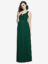 Front View Thumbnail - Hunter Green Sleeveless Notch Maternity Dress