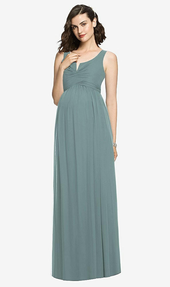 Front View - Icelandic Sleeveless Notch Maternity Dress