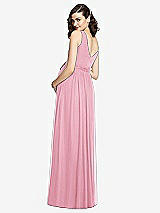 Rear View Thumbnail - Peony Pink Sleeveless Notch Maternity Dress