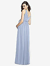 Rear View Thumbnail - Sky Blue Sleeveless Notch Maternity Dress