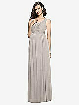 Front View Thumbnail - Taupe Sleeveless Notch Maternity Dress