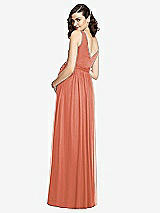 Rear View Thumbnail - Terracotta Copper Sleeveless Notch Maternity Dress