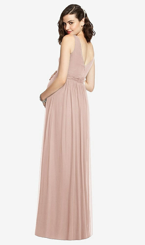 Back View - Toasted Sugar Sleeveless Notch Maternity Dress