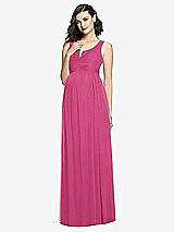 Front View Thumbnail - Tea Rose Sleeveless Notch Maternity Dress