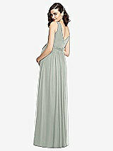 Rear View Thumbnail - Willow Green Sleeveless Notch Maternity Dress