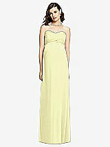 Front View Thumbnail - Butter Yellow Draped Bodice Strapless Maternity Dress