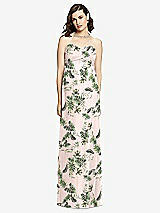 Front View Thumbnail - Palm Beach Print Draped Bodice Strapless Maternity Dress